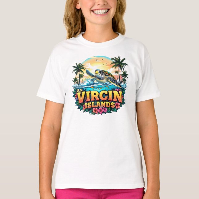 Camiseta Islas Vírgenes de los Estados Unidos Caribe (Anverso)