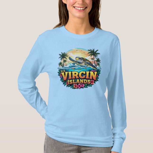 Camiseta Islas Vírgenes de los Estados Unidos Caribe (Anverso)