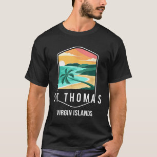 Camiseta Islas Vírgenes Estadounidenses Beach Sunset Palm T