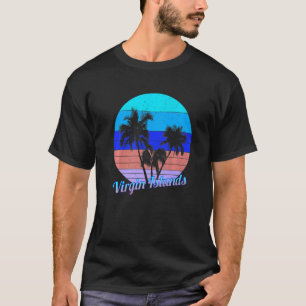 Camiseta Islas Vírgenes: Vacaciones de palmeras tropicales 