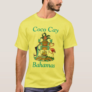 Camiseta Isleta de los Cocos, Bahamas con el escudo de