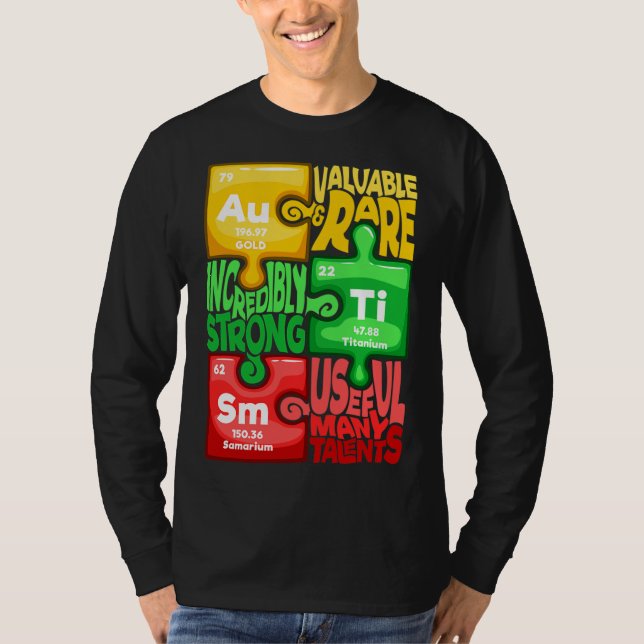 Camiseta Ism Puzzle Chemistry Time Table Elements Autism Aw (Anverso)
