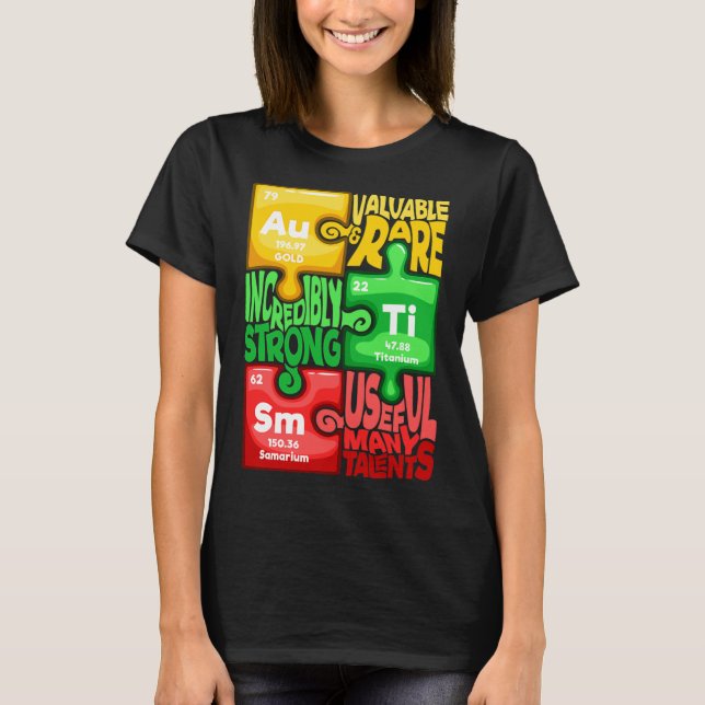 Camiseta Ism Puzzle Chemistry Time Table Elements Autism Aw (Anverso)