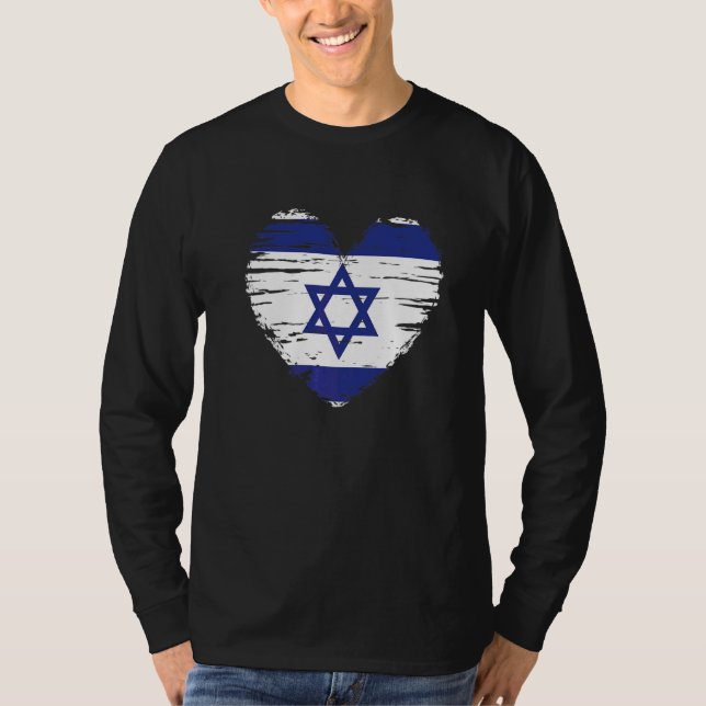 Camiseta Israel Corazón Bandera Israelí Orgullo israelí (Anverso)
