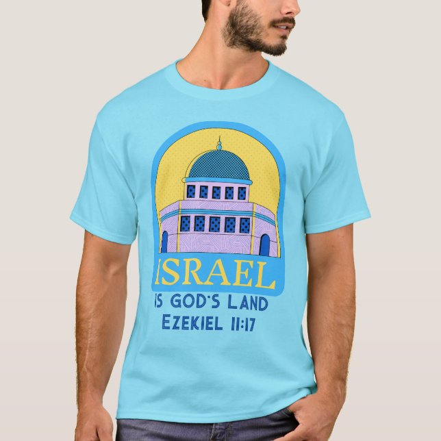 Camiseta Israel es la tierra de Dios Ezekiel 11:17 Amarillo (Anverso)