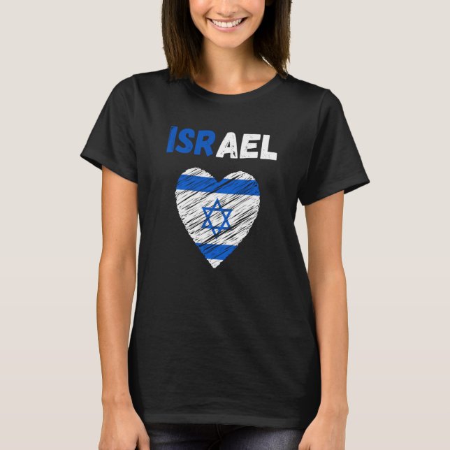 Camiseta Israel Flag Holiday Israel Heart Israeli Flag (Anverso)
