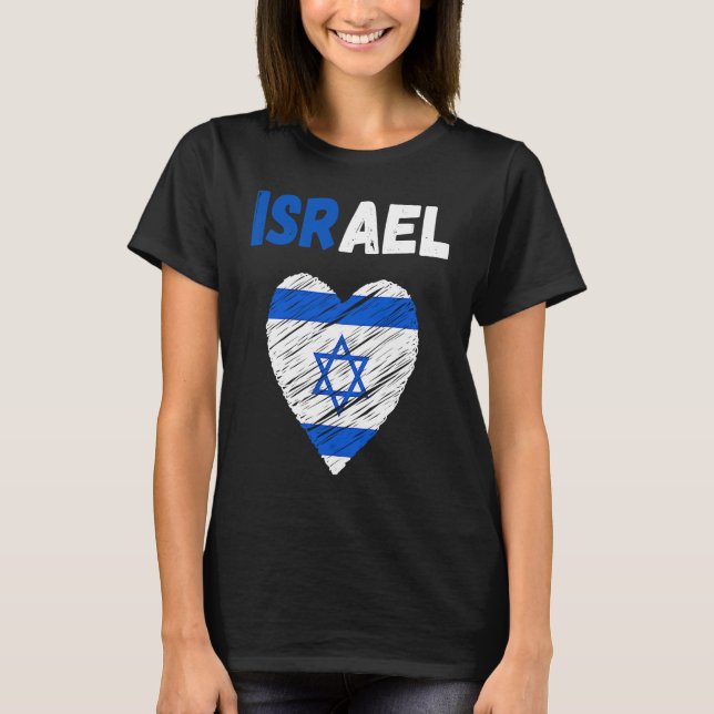 Camiseta Israel Flag Holiday Israel Heart Israeli Flag (Anverso)