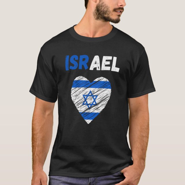 Camiseta Israel Flag Holiday Israel Heart Israeli Flag (Anverso)