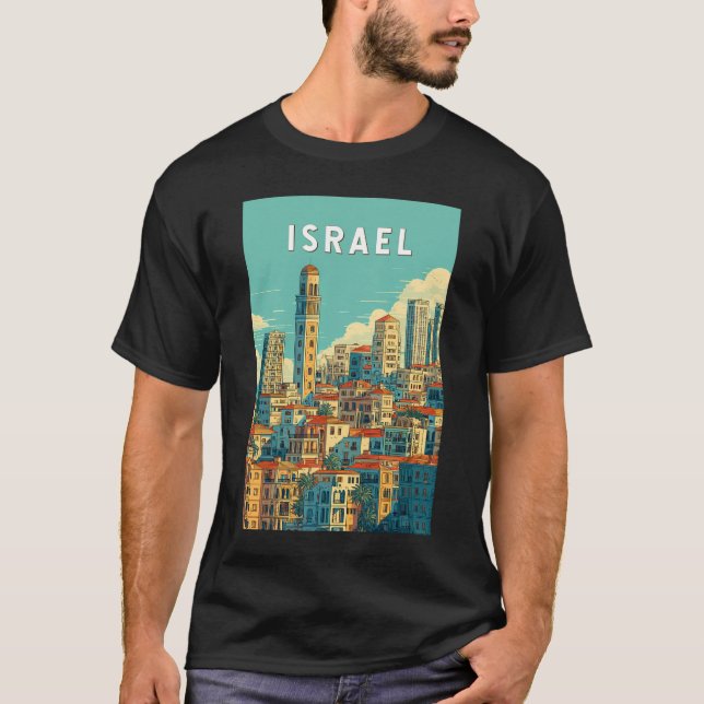 Camiseta Israel Illustration Travel Art Vintage (Anverso)