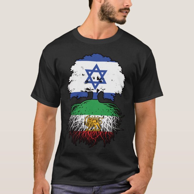 Camiseta Israeli Grown Iranian Roots Lion and Sun (Anverso)
