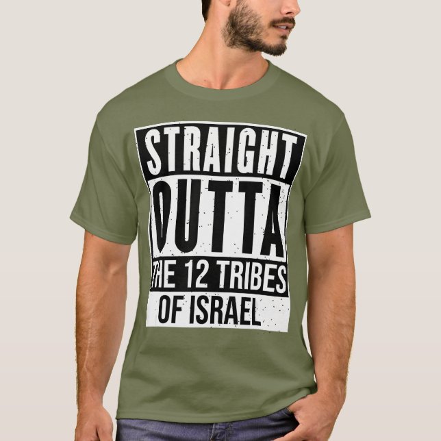 Camiseta Israelí Hebreo Negro (Anverso)