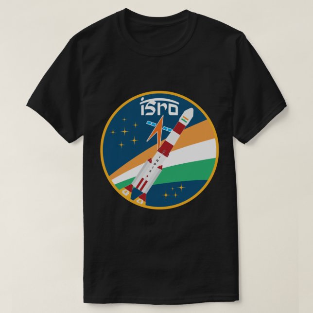 Camiseta ISRO Investigación espacial india Diseño espacial  (Diseño del anverso)