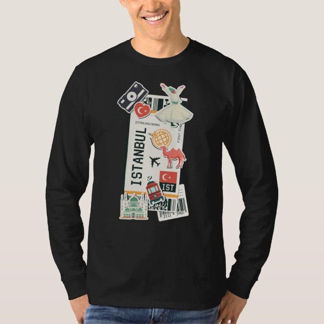 Camiseta Istanbul Boarding Pass Turkey Ticket Pass Famous L (Anverso)