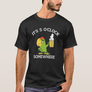 Camiseta It Is 5 O'clock Somewhere Drinking Parrot