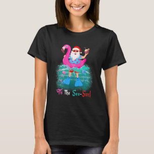 Camiseta It Is The Sea Sun  Santa Sunglasses Swimming Flami