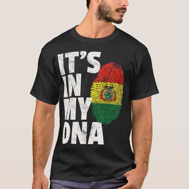 Camiseta IT_S EN MI ADN Bandera boliviana Hombres Mujeres P (Anverso)
