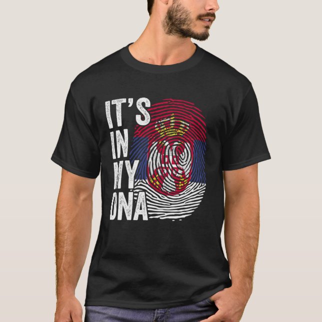 Camiseta It s In My DNA Cool Srbija Fingerprint Serbia Serb (Anverso)