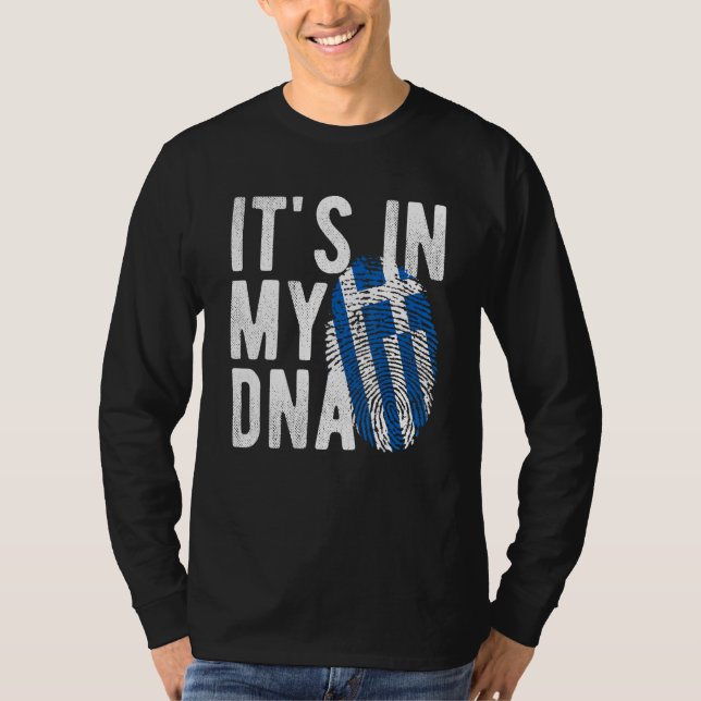 Camiseta it s in my DNA Greece flag Fingerprint (Anverso)