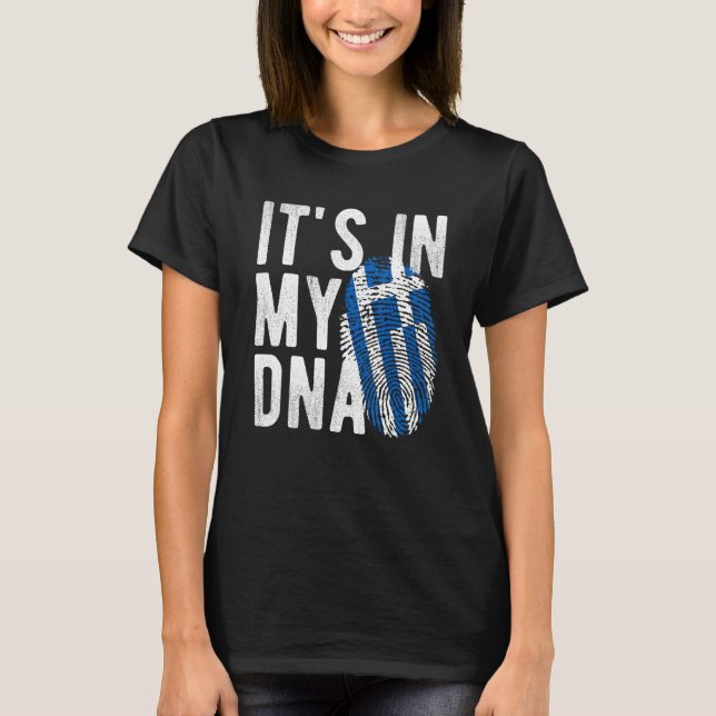 Camiseta it s in my DNA Greece flag Fingerprint (Anverso)