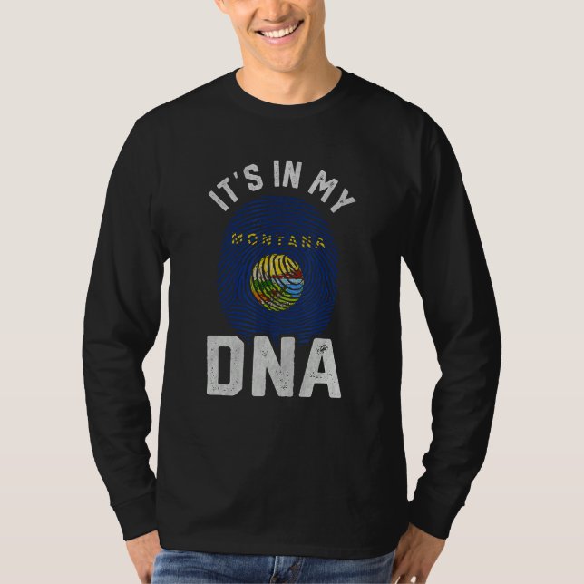 Camiseta It s In My DNA Montana Flag Mens Womens Pride (Anverso)