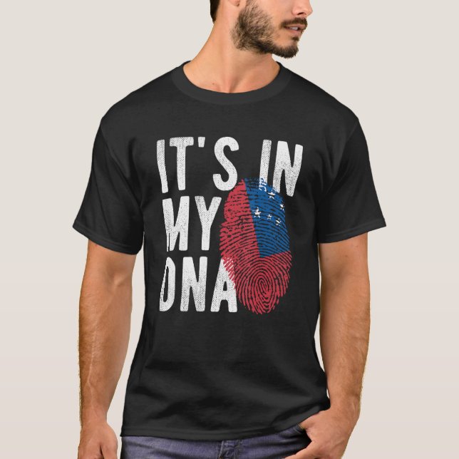 Camiseta it s in my DNA Samoa flag Fingerprint (Anverso)