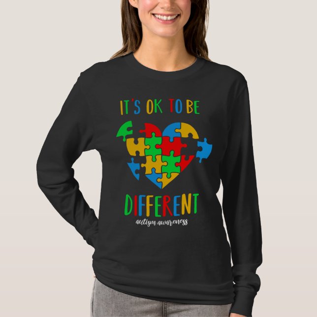 Camiseta It s OK to be different Autism Awareness month (Anverso)