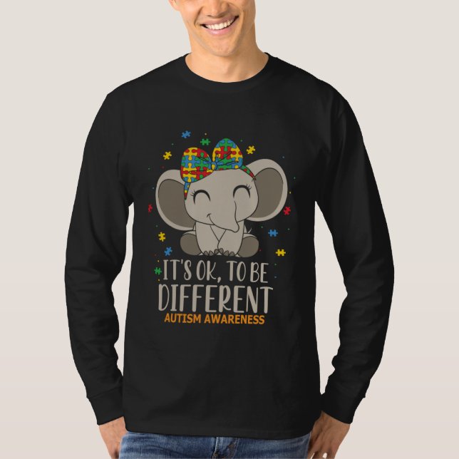 Camiseta It s Ok to Be Different Autism Awareness Puzzle El (Anverso)