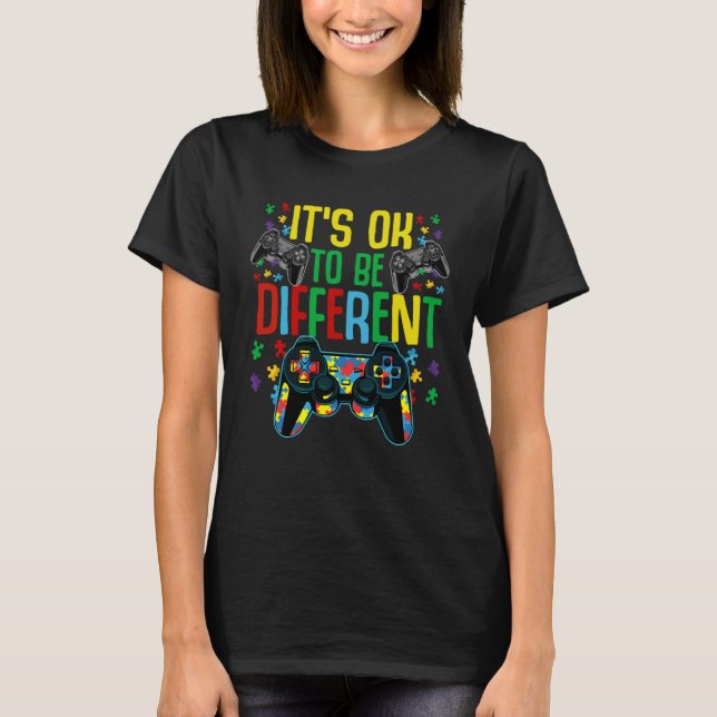 Camiseta It s Ok to be Different Gamer Autism Support (Anverso)