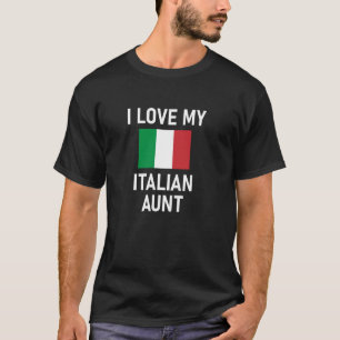 Camiseta Italia, amo a mi tía italiana, bandera