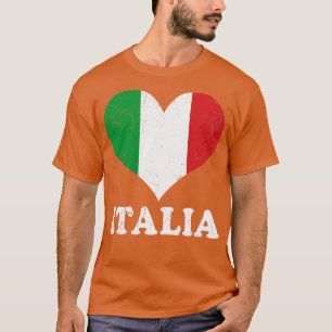 Camiseta Italia Bandera Corazón Italia Italiano