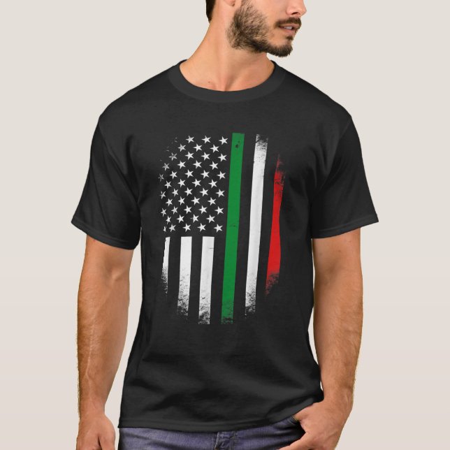 Camiseta Italia Bandera De Estados Unidos 4 De Julio Patrió (Anverso)