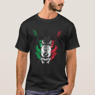 Camiseta Italia Bandera Italiana Lobo Fan Love