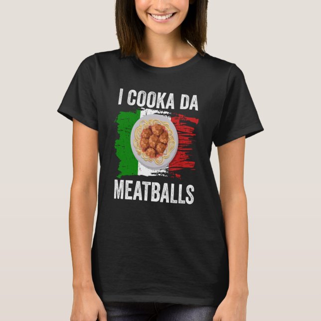 Camiseta Italia Bandera Italiana Roots Foodie I Cooka Da Me (Anverso)