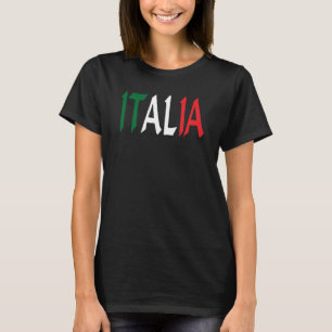 Camiseta Italia Bold Country Colores Damas Camiseta, Italia