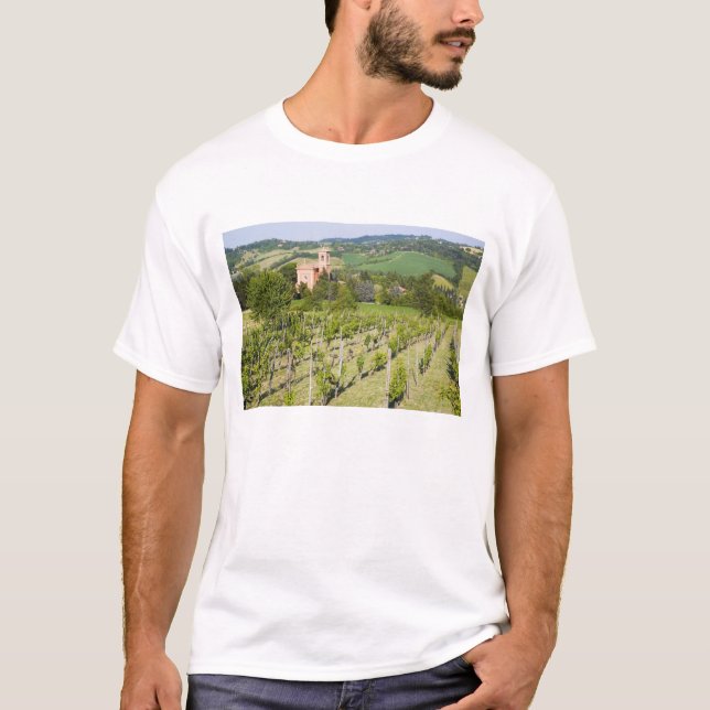 Camiseta Italia, Bolonia, visión a través del viñedo a (Anverso)