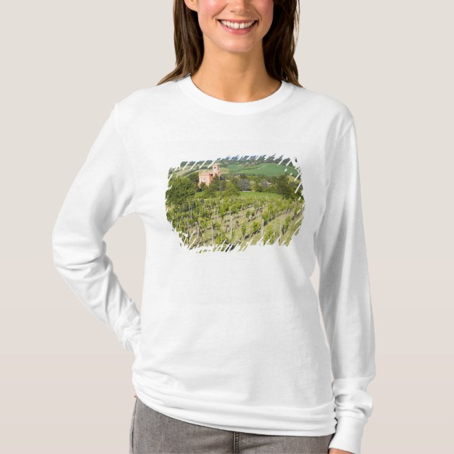 Camiseta Italia, Bolonia, visión a través del viñedo a (Anverso)