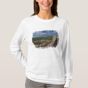 Camiseta Italia, Cerdeña, Bosa. Vista de la ciudad desde Ca