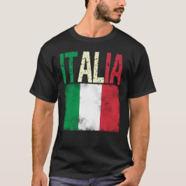 Camiseta Italia con una bandera italiana con un aspecto ret