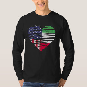 Camiseta Italia Corazón Americano Cultivado Patriotismo Pat