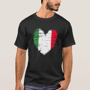 Camiseta Italia Corazón Bandera Italiana Orgullo italiano