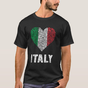 Camiseta Italia Corazón Bandera Italiana Raíces Italianas O