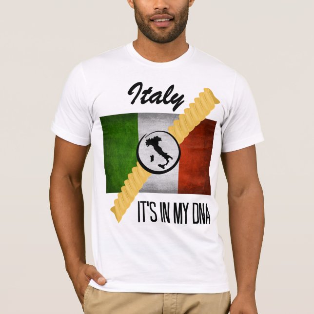 Camiseta Italia está en mi ADN Ancesto Bandera Italiana Rot (Anverso)