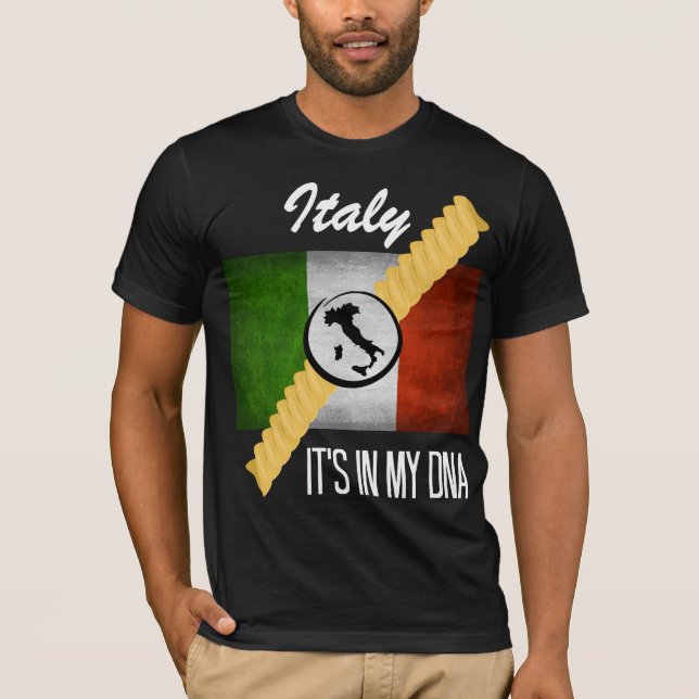 Camiseta Italia está en mi ADN Ancesto Bandera Italiana Rot (Anverso)