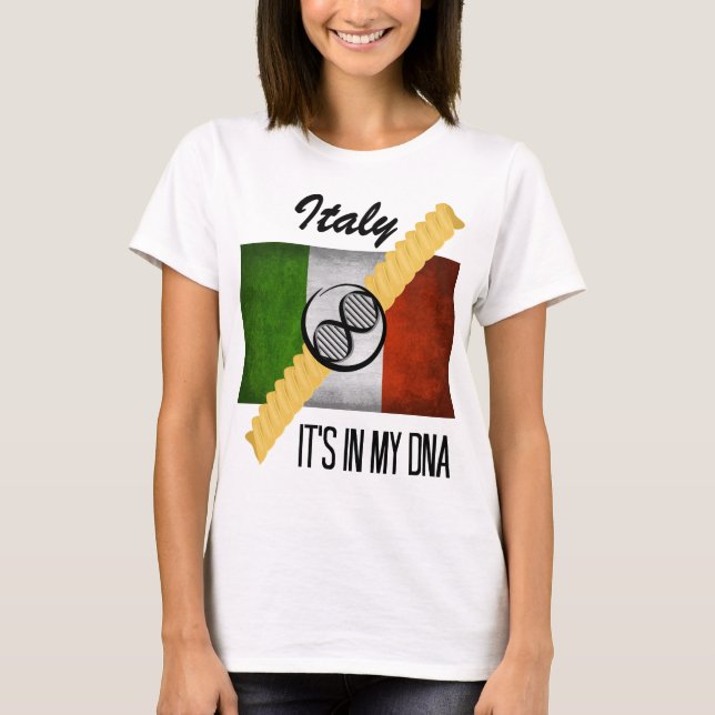 Camiseta Italia Está en mi Molécula de ADN Bandera italiana (Anverso)