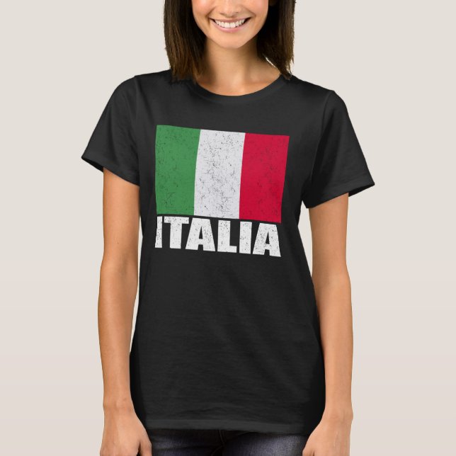 Camiseta Italia Flag Grunge Vintage Souvenir Italia (Anverso)