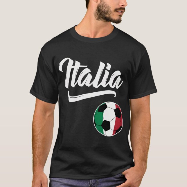 Camiseta Italia Fútbol Bandera Italiana Fútbol Italiano (Anverso)