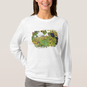 Camiseta Italia, granja de Toscana vista a través de