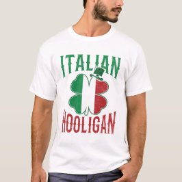 Camiseta Italia Hooligan Bandera Italiana Shamrock St Patro