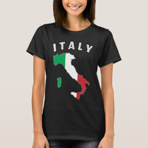 Camiseta Italia Italia Bandera Recuerdo Mapa Italiano Vint