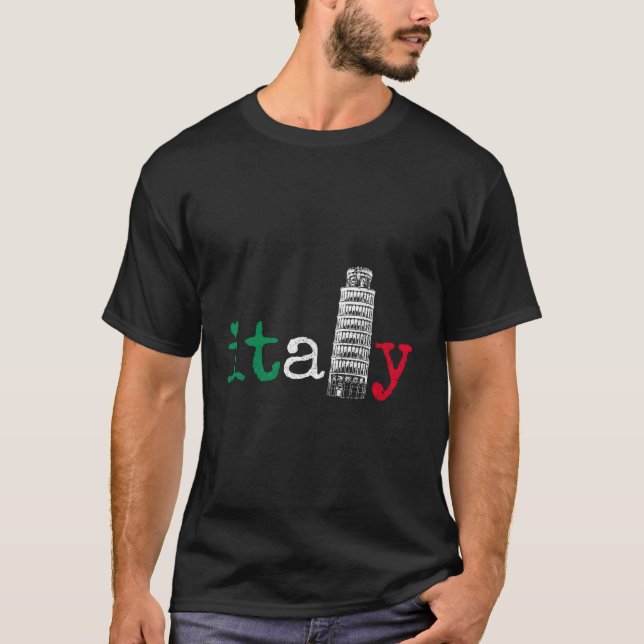 Camiseta Italia Italia Italia Bandera Italiana Prima Torre  (Anverso)